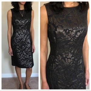 Tibi Womens Sheath Black with Gold Sheen